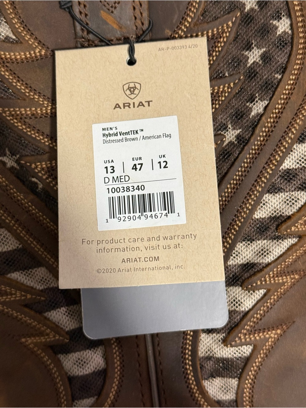 Ariat Brown Leather Cowboy Boots with Flag-Inspired Shaft - Picture 6 of 14